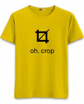  Oh, Crop Round Neck T-shirt in Fazilka