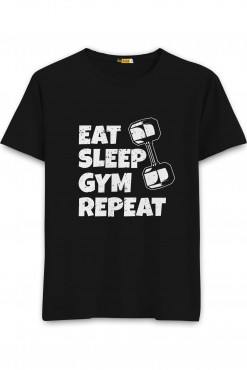  Eat Sleep Gym Repeat Half Sleeve T-shirt in Sirsa
