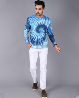 Tie Dye: Blue Swirl Sweatshirt in Erode
