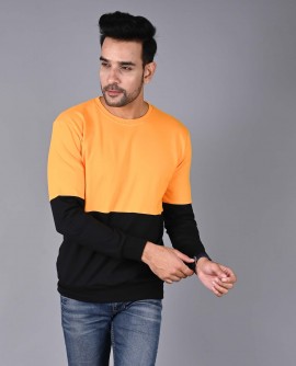  Yellow Black Color Block Sweatshirt in Delhi