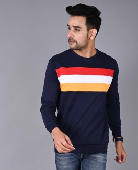  Navy Blue Striped Sweatshirt in Karnal