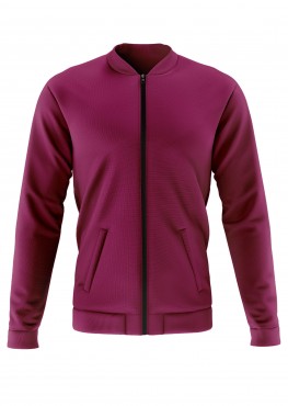  Solids: Maroon Bomber Jacket in Agra