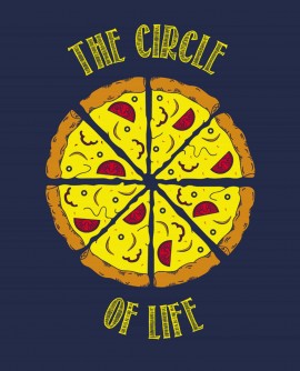  Pizza Circle Of Life Round Neck T-shirt in Karnal