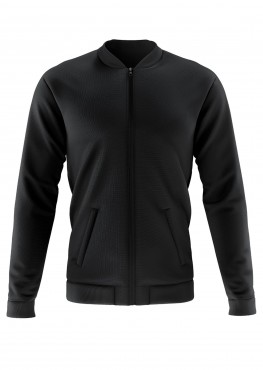  Solids: Black Bomber Jacket in Sirsa