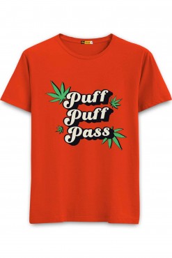  Puff Puff Pass Round Neck T-shirt in Fazilka