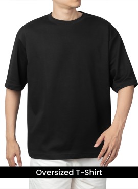  Solids: Black Oversized T-shirt in Erode