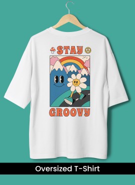  Stay Groovy Oversized T-shirt in Fazilka