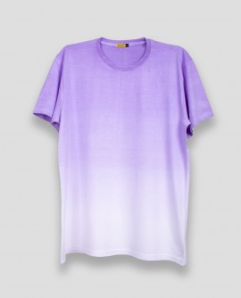  Tie Dye: Purple Ombre Half Sleeve T-shirt in Fazilka