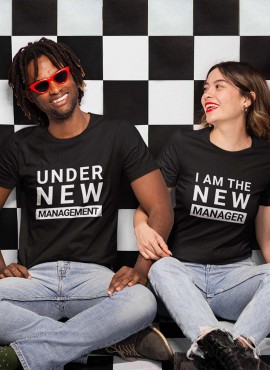  Under New Management Couple T-shirt in Karnal