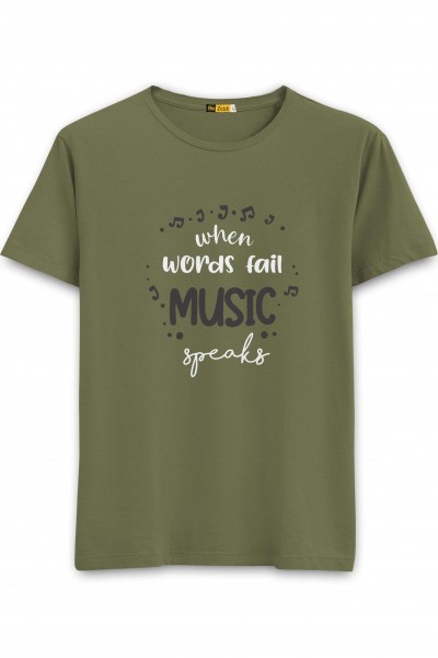 Music Speaks Round Neck T-Shirt