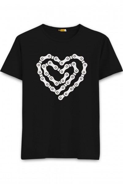 Biking Chain Heart Half Sleeve T-Shirt
