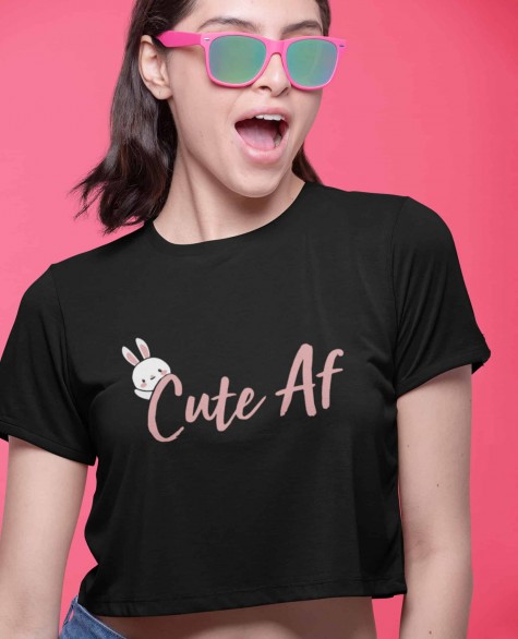 Cute AF Crop Top T-Shirt