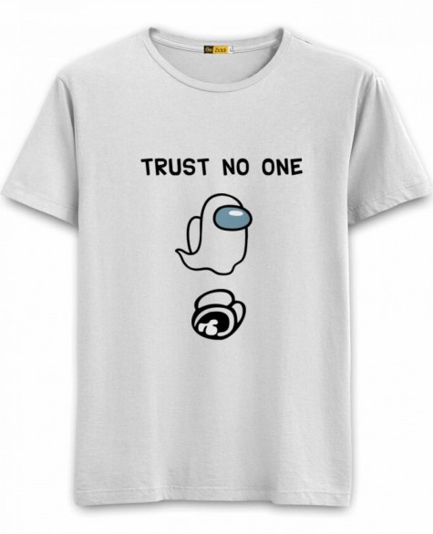 Trust No One Round Neck T-Shirt White