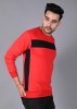 Red Black Color Block Sweatshirt