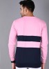 Light Pink & Navy Blue Color Block Sweatshirt