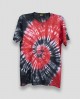 Tie Dye: Red Black Swirl Half Sleeve T-Shirt