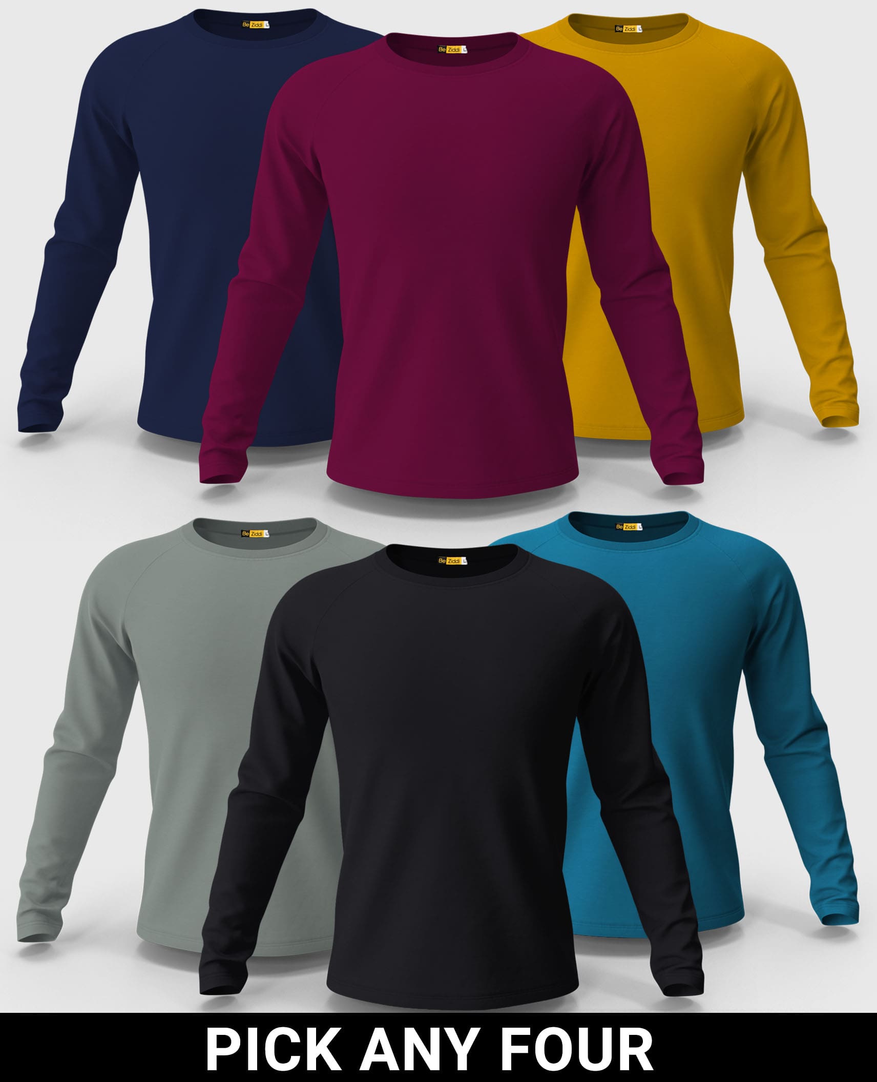 Buy Solid Color T-shirt Online In India, Solid T-Shirts For Adults In India