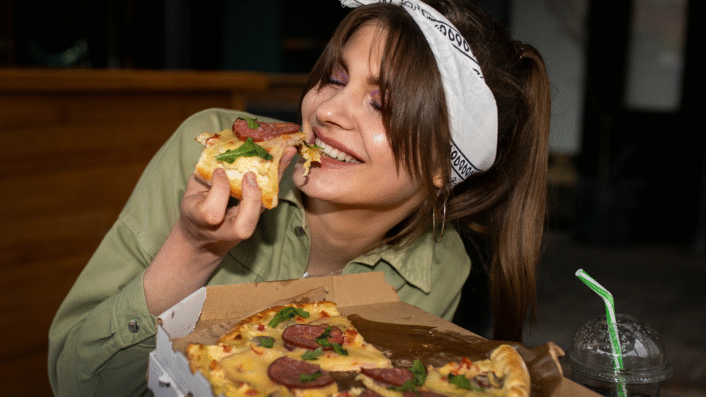 Eating Pizza